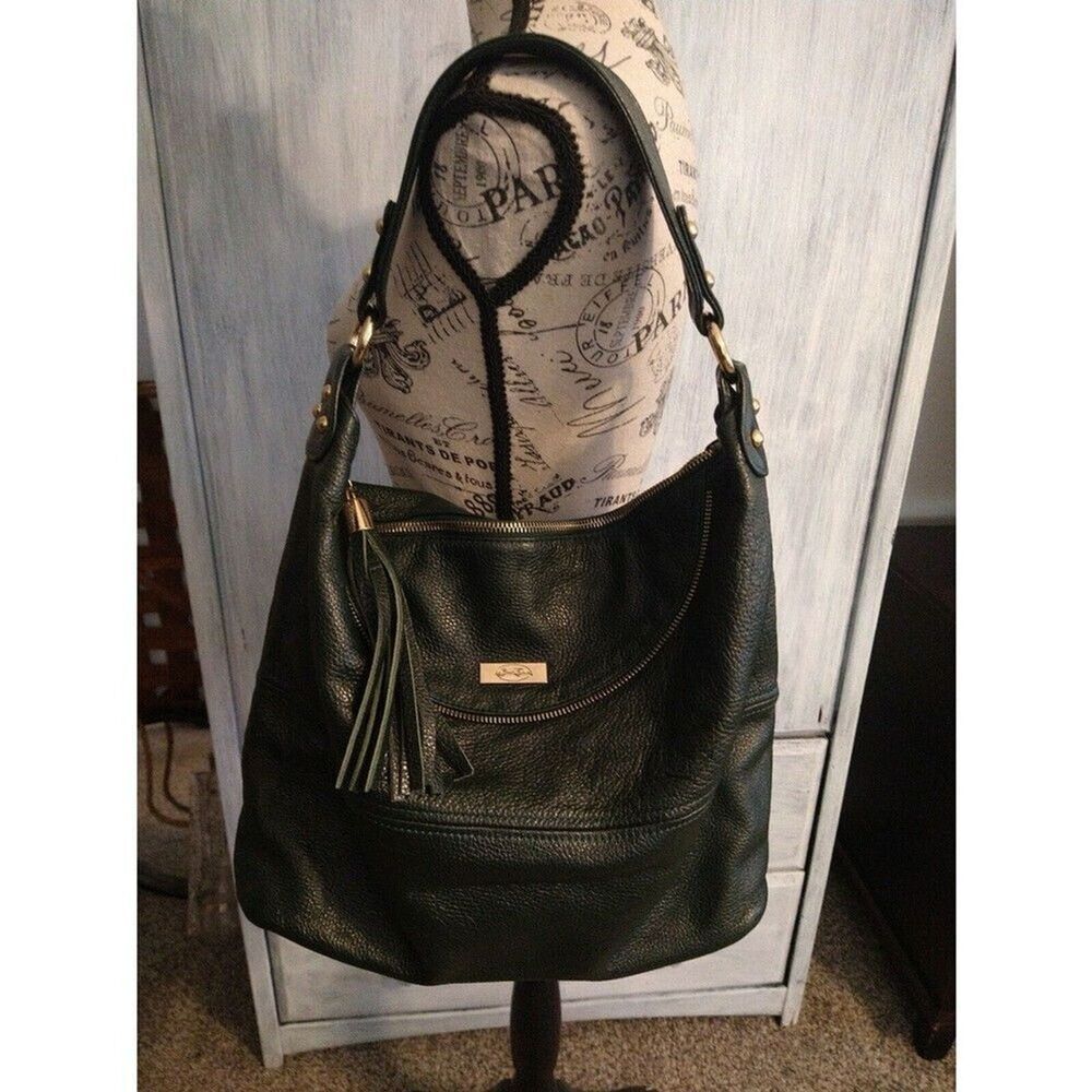 Onna ehrlich Leather hobo Olive Green bag Boho Hippie - Picture 3 of 12